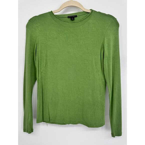 Lafayette 148 Women's S Long-Sleeve Green Crewneck Top - Picture 1 of 8